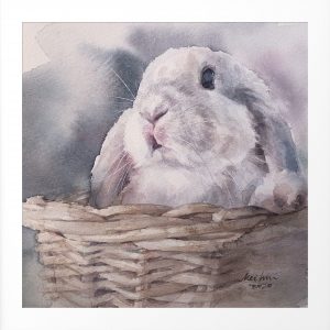 bunny basket watercolor0 pet